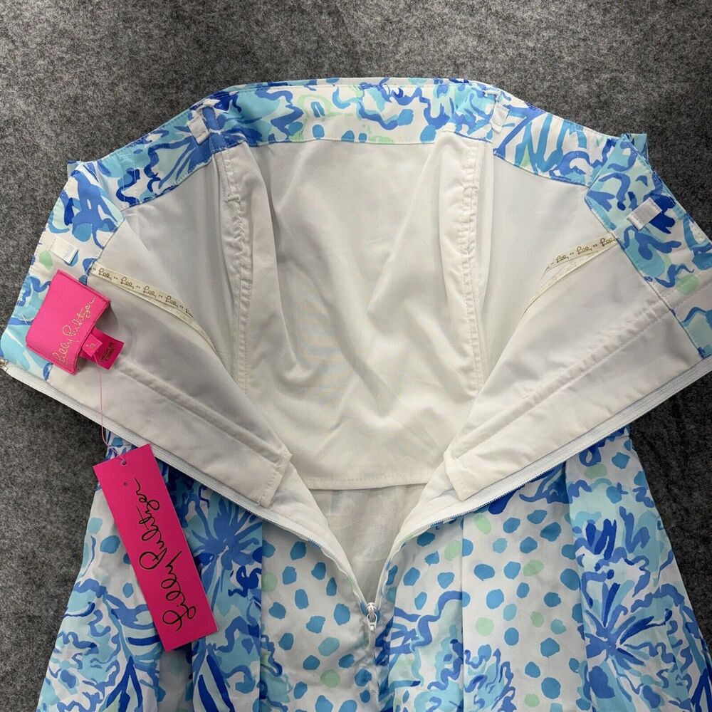 Lilly Pulitzer Womens Kenzie Strapless Dress Size 0 Blue Banquet Tea Sorority - Picture 8 of 16